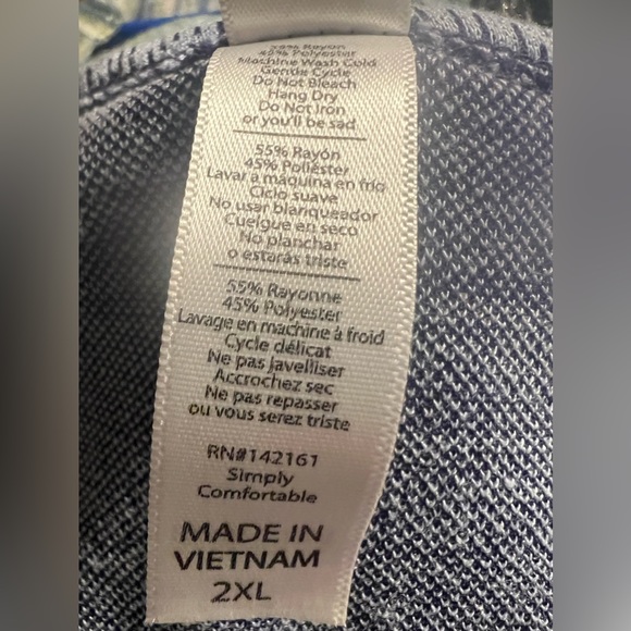 Lularoe short sleeve blue T-shirt high-low size 2XL - Picture 7 of 8